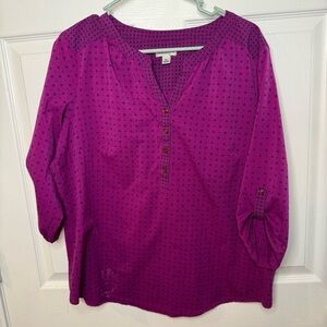 Croft & Barrow Women’s Purple Flowy Blouse Elegant Size XL GUC